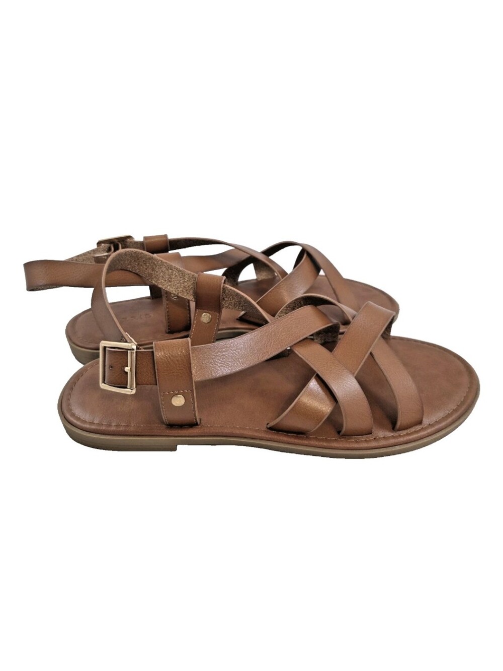 NEW Torrid Strappy Gladiator Sandals Shoes Women's Size 12WW Cognac NWOB NWOT - Picture 5 of 13